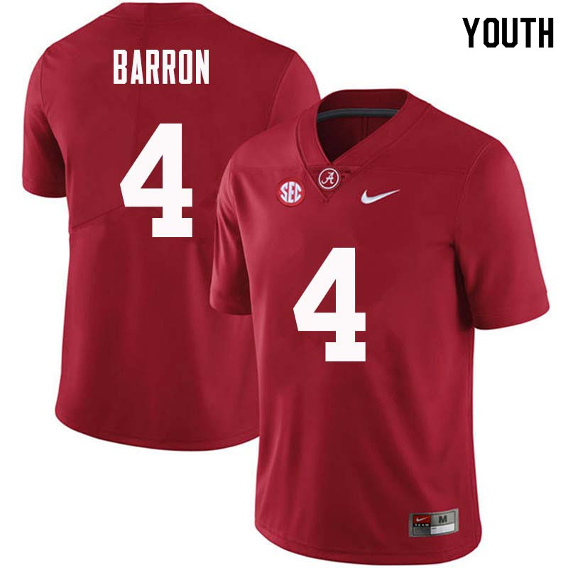 Alabama Crimson Tide Youth Mark Barron #4 Crimson NCAA Nike Authentic Stitched College Football Jersey TS16C28QN